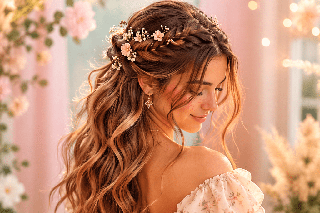 cute half up half down hairstyles 2026 braids Pinterest inspiration
