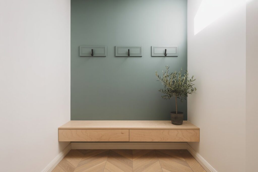 Pewter Green Mudroom Ideas 