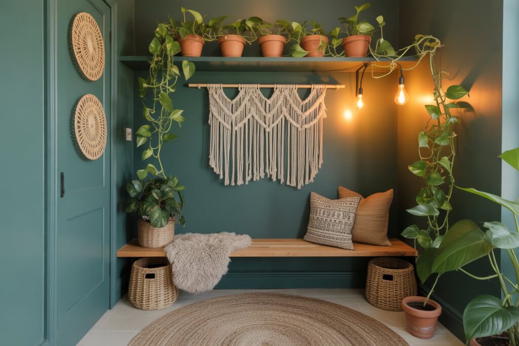 Pewter Green Mudroom Ideas 