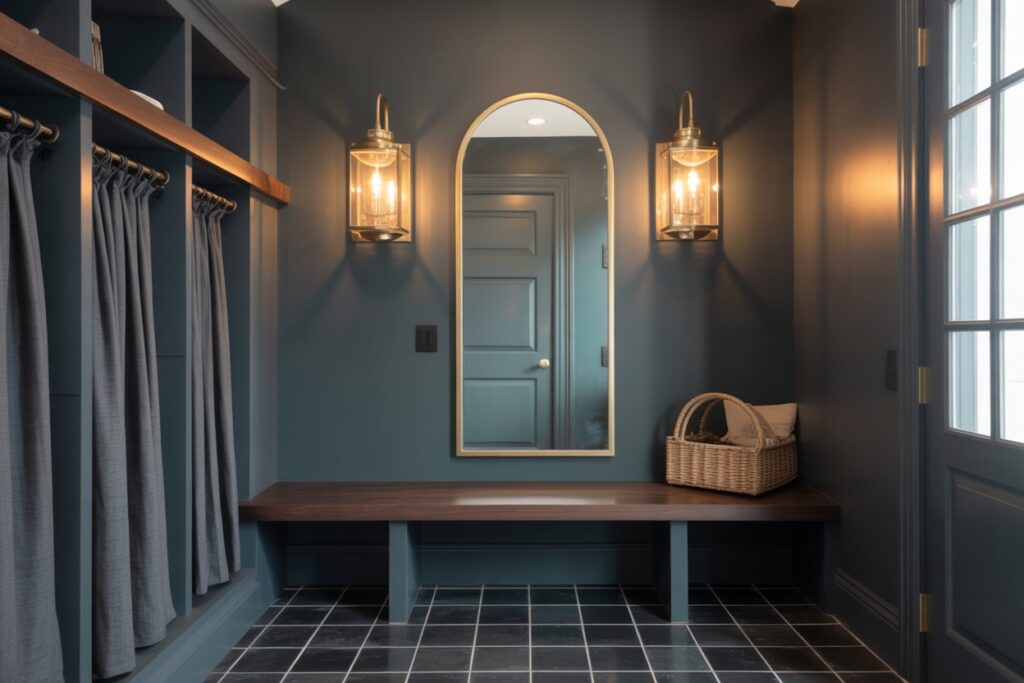 Pewter Green Mudroom Ideas 