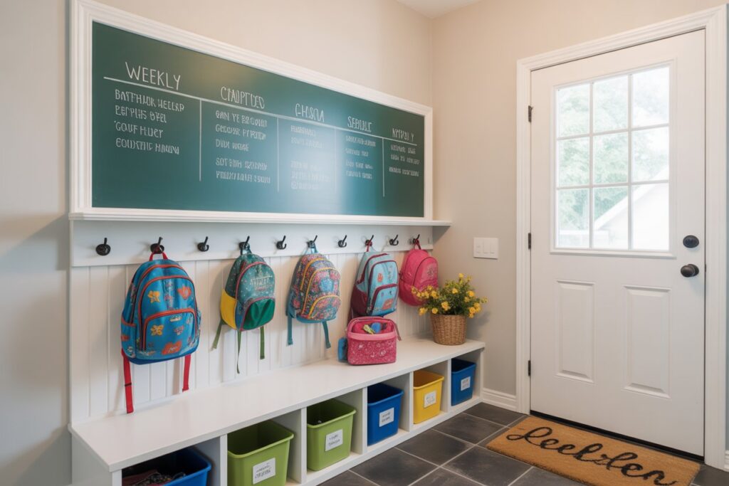 Pewter Green Mudroom Ideas 