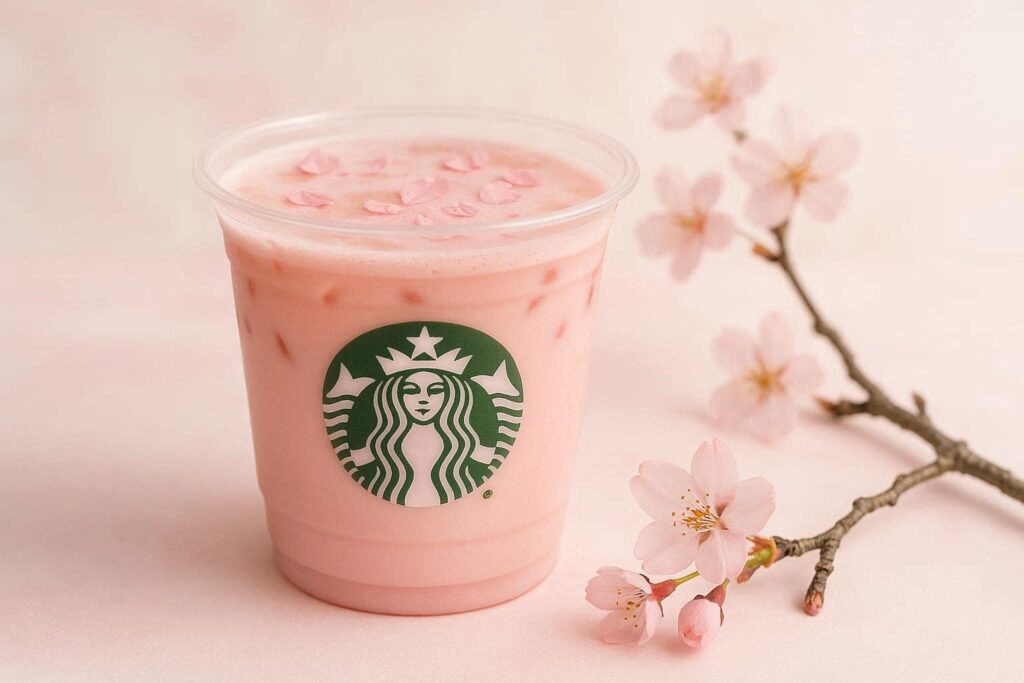  Starbucks Summer Drinks 2026 Cherry Blossom Pink Latte soft pink Japanese-inspired drink