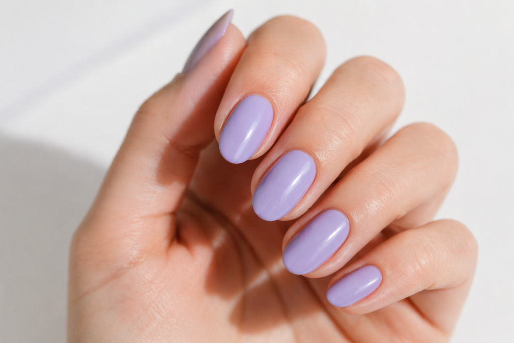 soft lavender oval nails minimalist spring 2026 pastel nail design inspo