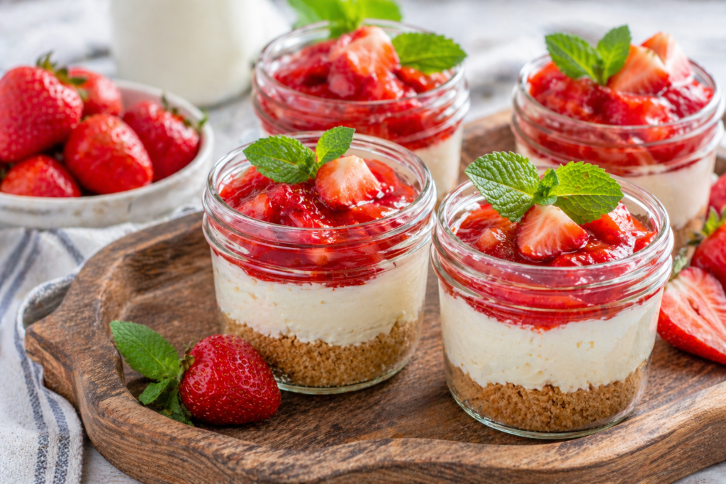 no bake strawberry cheesecake jars recipe 2026 easy summer dessert