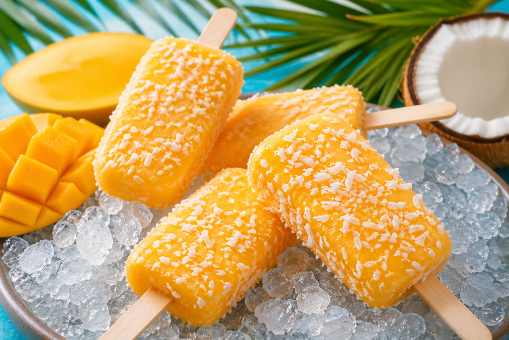 no bake frozen mango coconut bars recipe 2026 dairy-free summer dessert