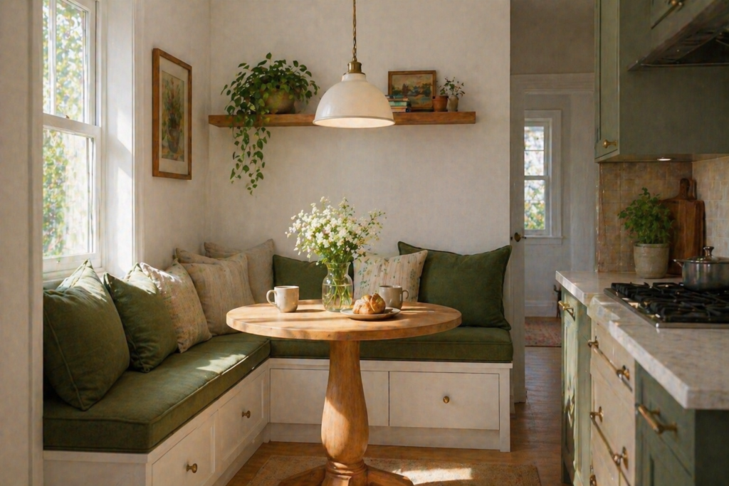 Banquette seating small kitchen ideas 2026 corner dining