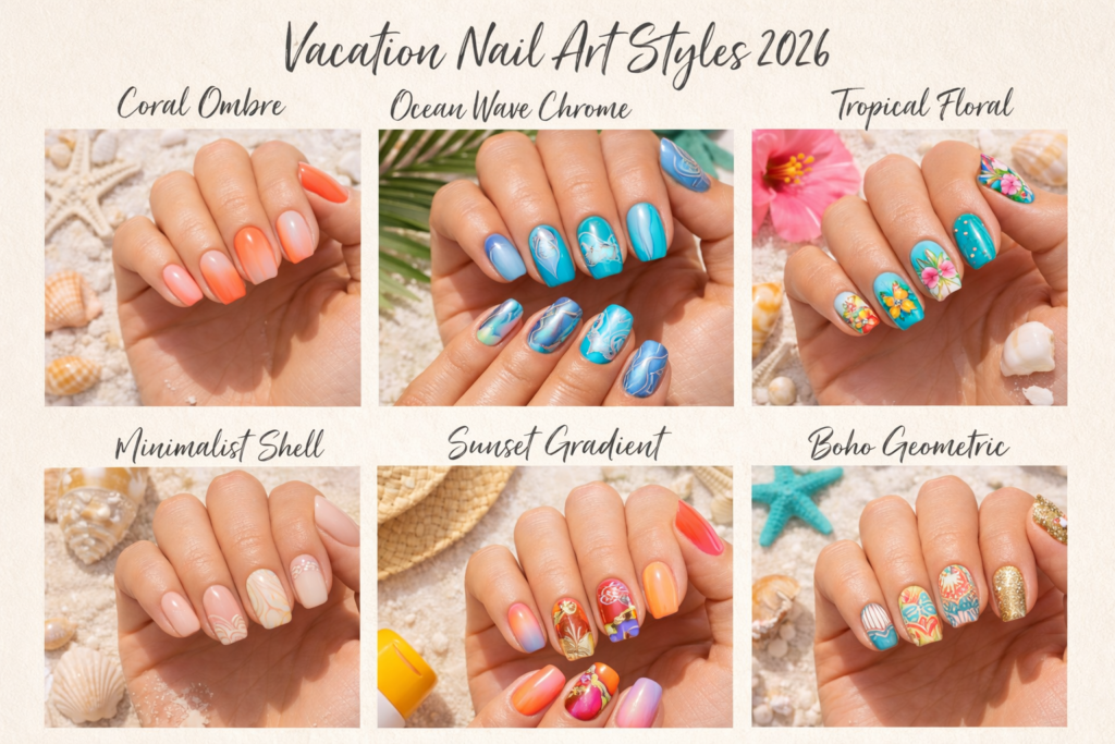 Nail art trends 2026 vacation style mood board