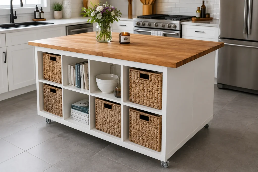 IKEA KALLAX DIY kitchen island butcher block budget kitchen makeover 2026 hack