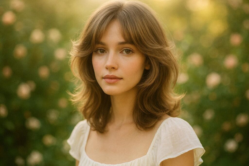 romantic butterfly haircut with highlights 2026 — soft face-framing champagne color and feathered layers