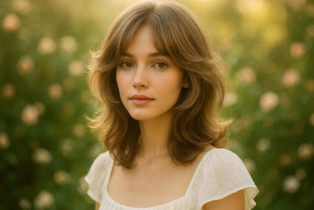 romantic butterfly haircut with highlights 2026 — soft face-framing champagne color and feathered layers