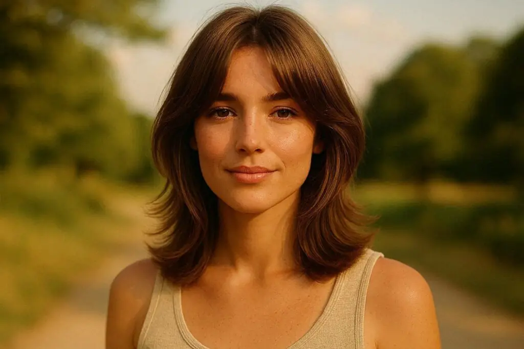 shoulder length butterfly haircut 2026 — medium feathered layers with natural movement