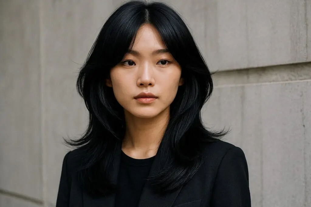 butterfly haircut for Asian hair 2026 — Korean adapted feathered layers for straight dense hair
