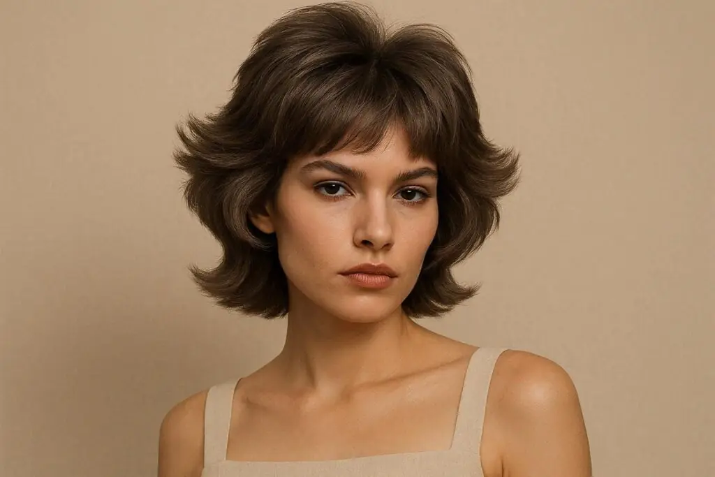 mini butterfly haircut above shoulders 2026 — short bold feathered layers for daring summer style