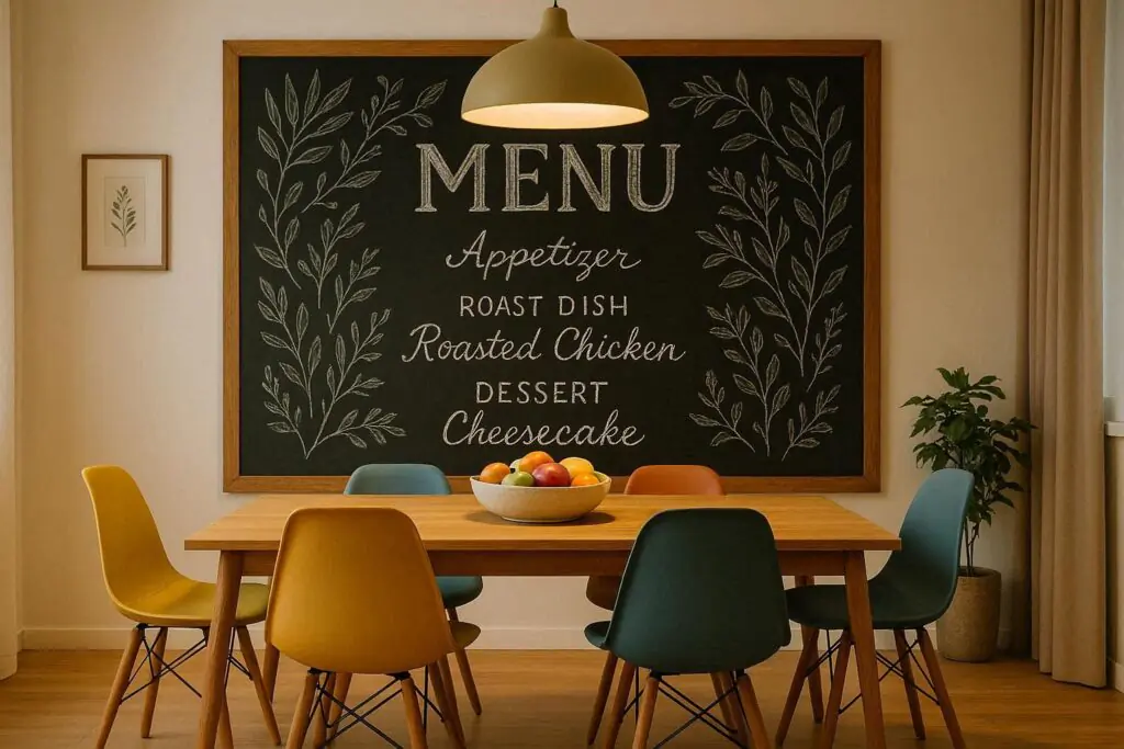 accent wall dining room wall decor ideas deep navy paint behind dining table with velvet chairs