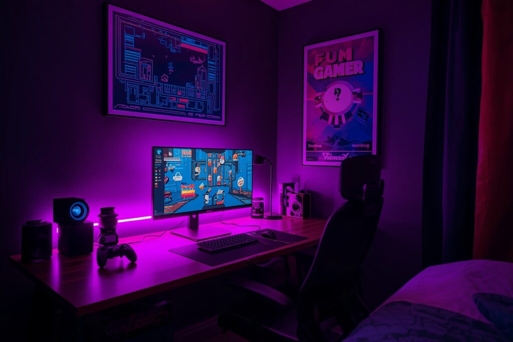 Retro gaming neon dorm room decorating ideas for guys 2026 — curated pop culture setup