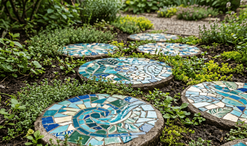 DIY mosaic garden decor stepping stones garden decor ideas 2026