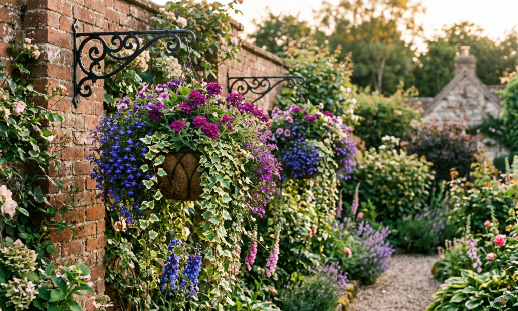 dramatic hanging basket garden decor ideas 2026 trailing plants