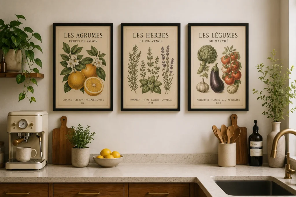 wall art kitchen decor for furnished apartment botanical prints gallery wall