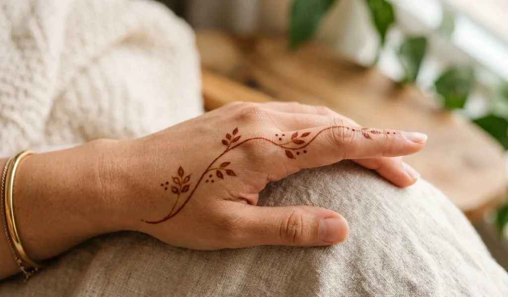 Simple mehndi design on hand 2026