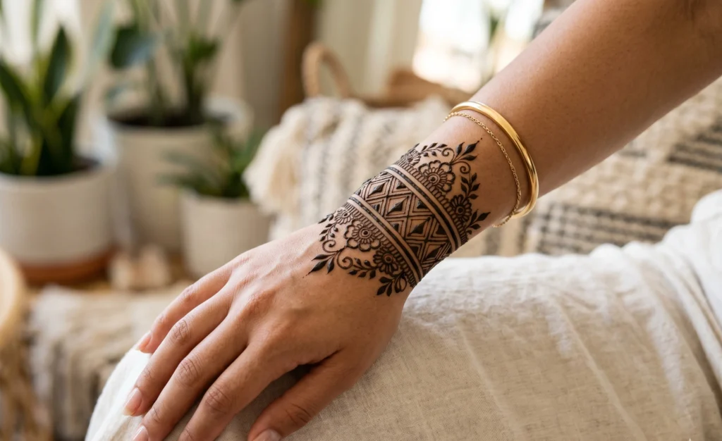 Wrist mehndi design bracelet style 2026