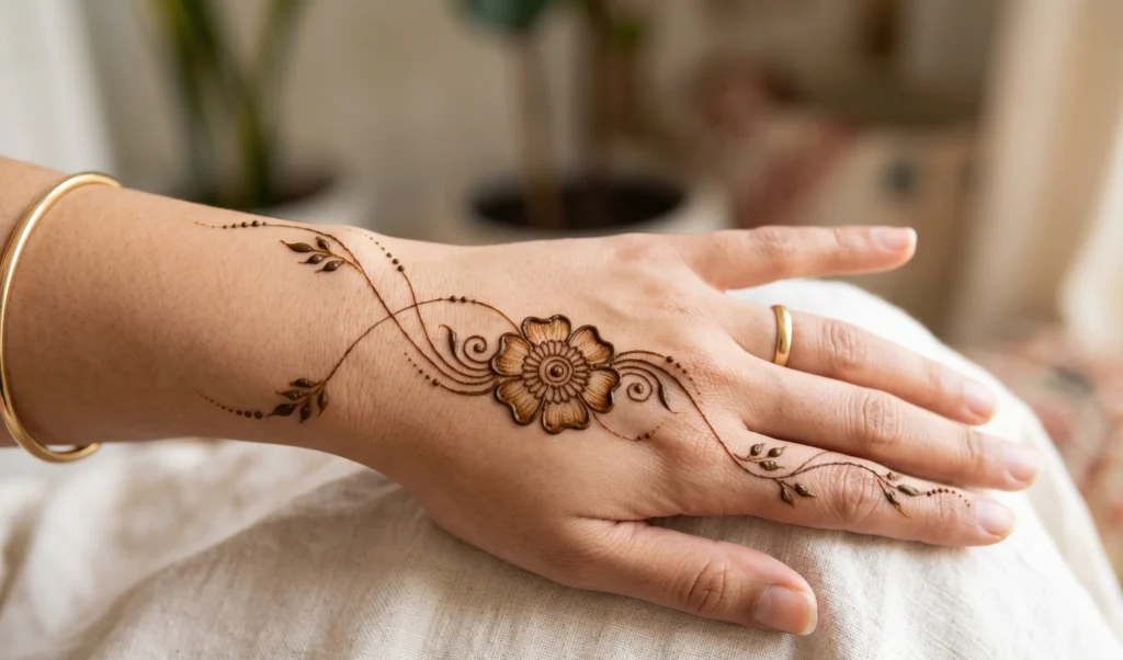Mehndi design back hand simple 2026