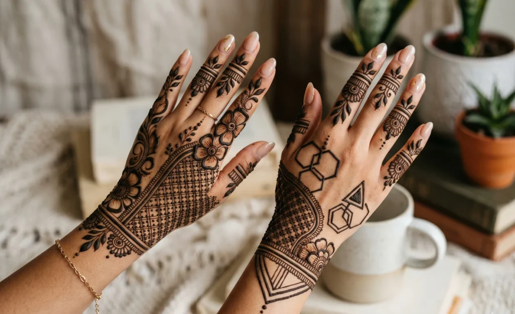 New mehndi design 2026 fusion style