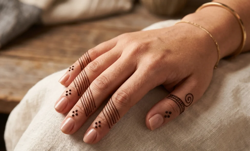 Easy simple finger mehndi design 2026