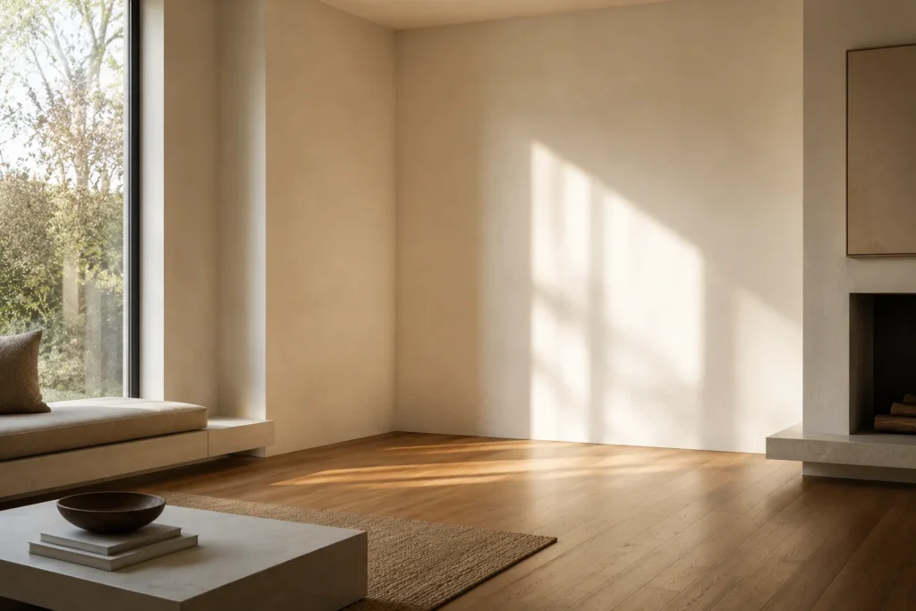 minimalist living room 2026 empty corner negative space intentional design