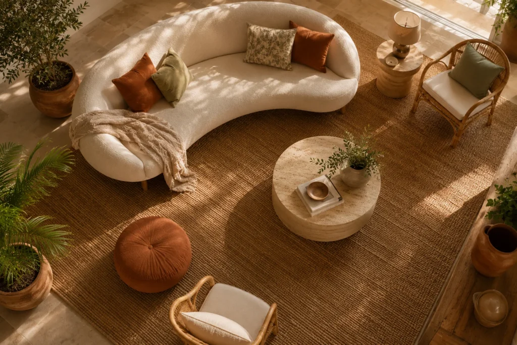 Natural fiber jute rug summer living room 2026 – large area rug foundation