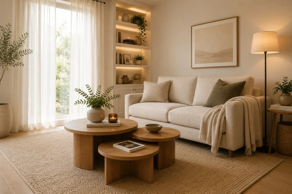natural fibre rug small living room idea 2026 light jute sisal flatweave
