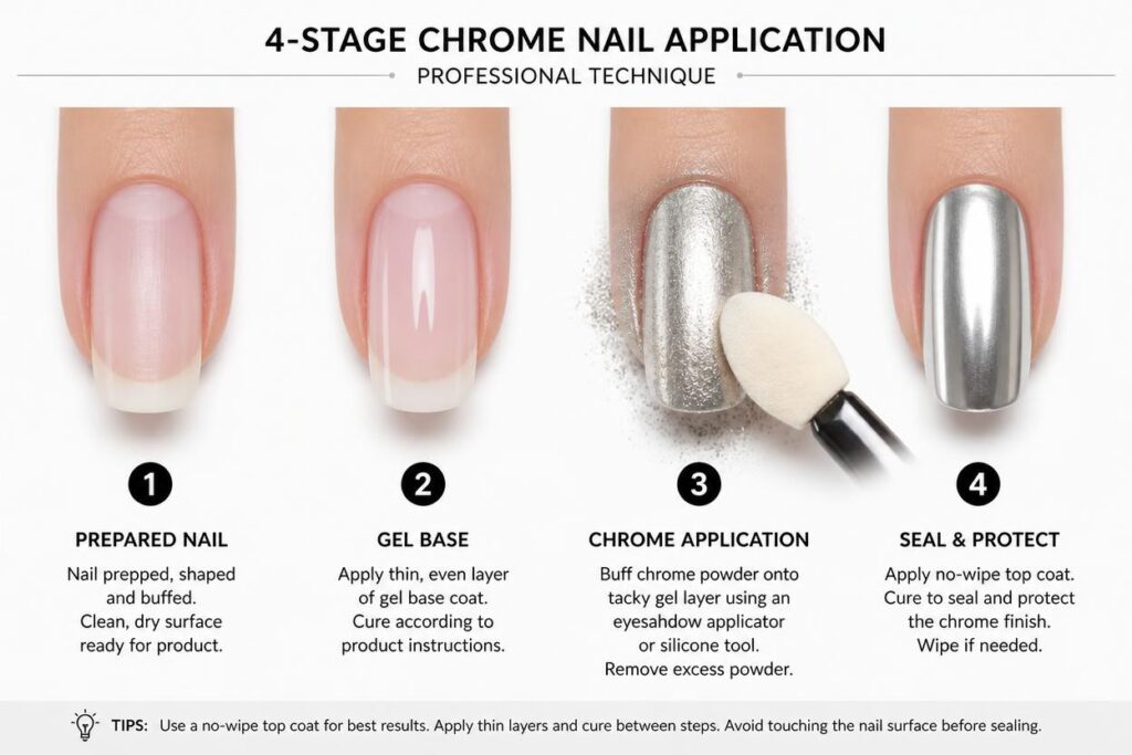  Advanced summer nail designs 2026 four layer chrome application technique process