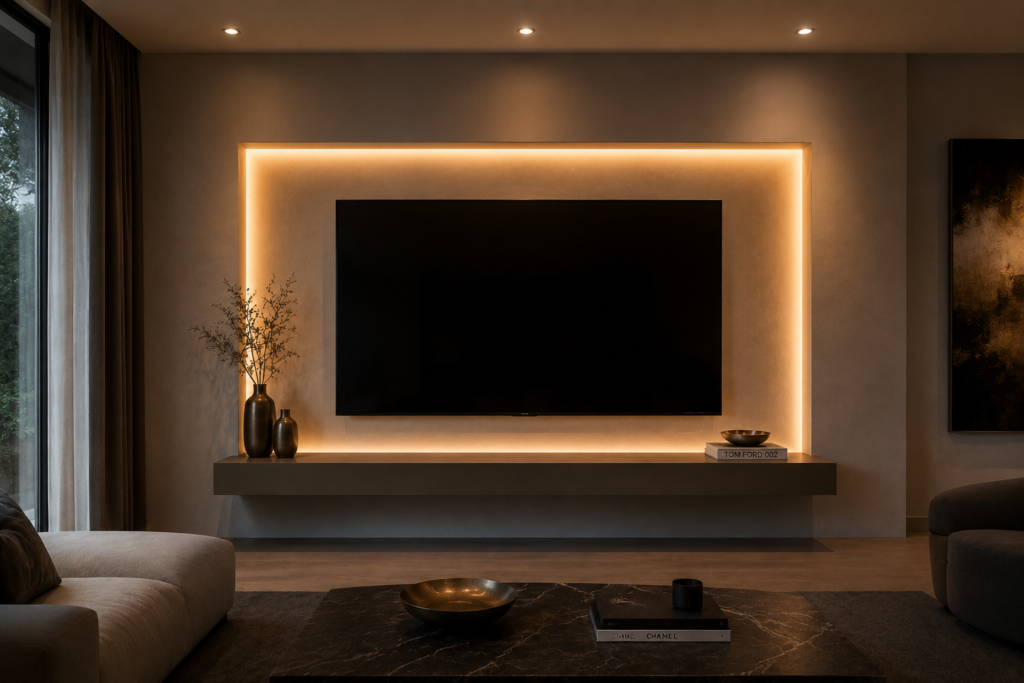 recessed TV niche indirect lighting wall decor 2026