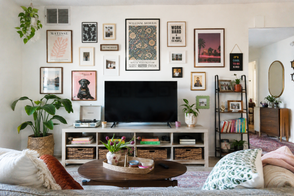 command strip gallery wall TV decor 2026 no drill rental