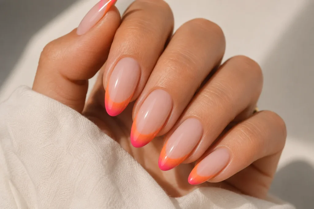 island sunset french tip tropical nail ideas 2026 gradient tips