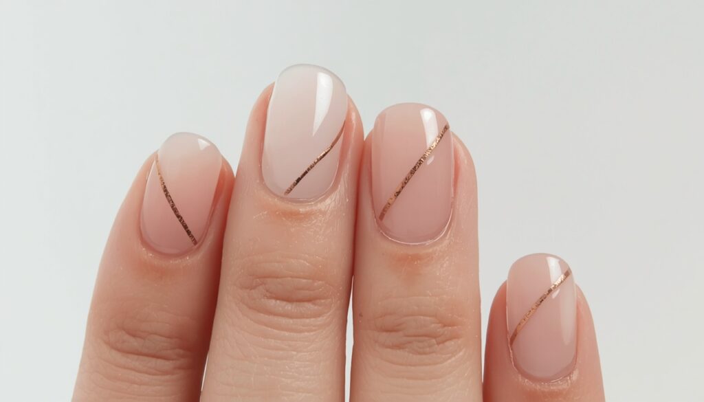 minimalist birthday nail ideas — negative space geometric nails