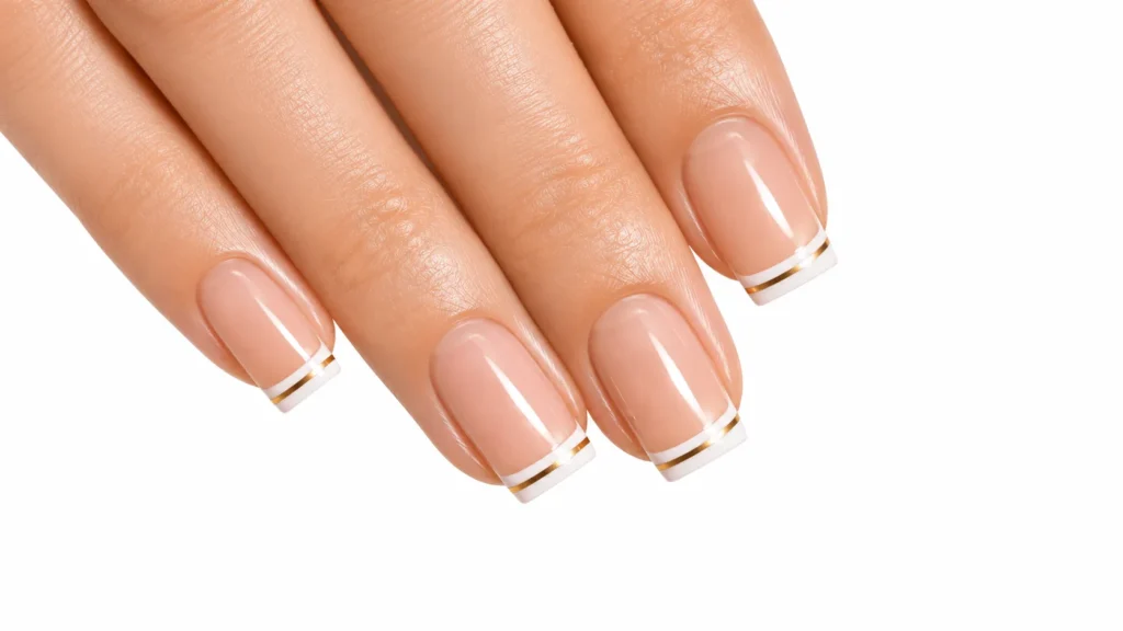double French birthday nail ideas — two-color French tip nails