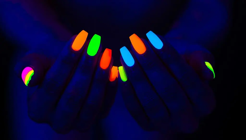  neon rainbow birthday nail ideas — bright neon nails party