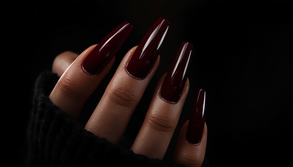 dark burgundy birthday nail ideas — deep red wine nails