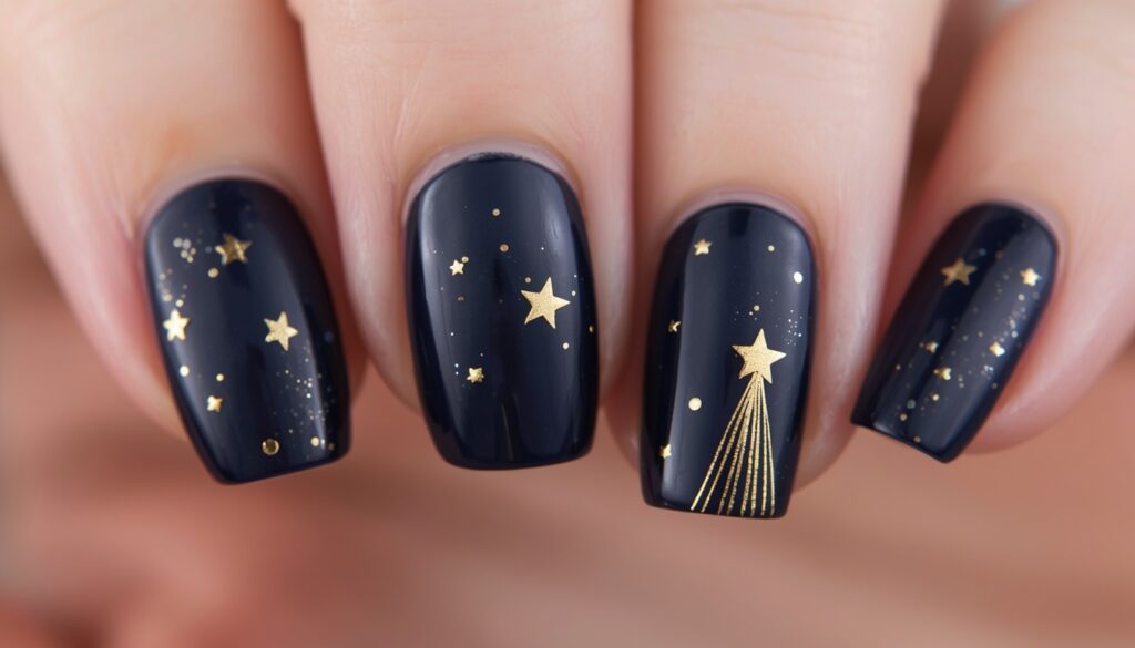 shooting star birthday nail ideas — shooting star nail art