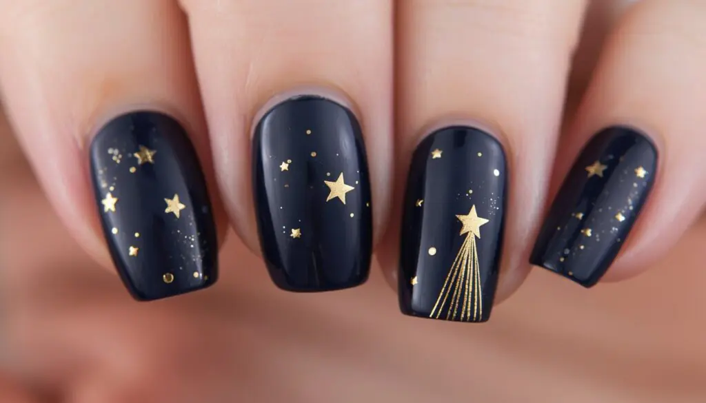 shooting star birthday nail ideas — shooting star nail art