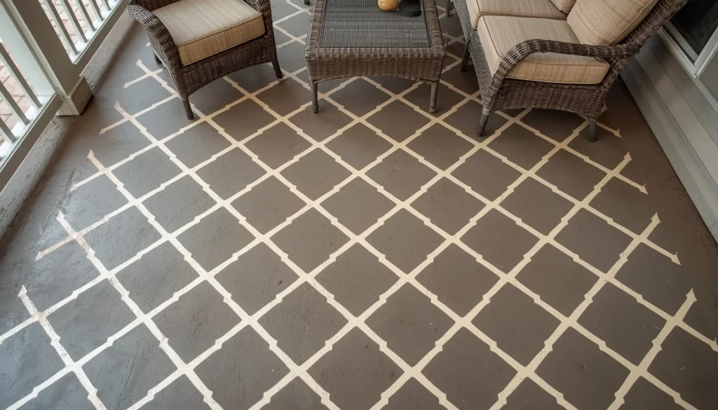 painted concrete floor back porch ideas on a budget