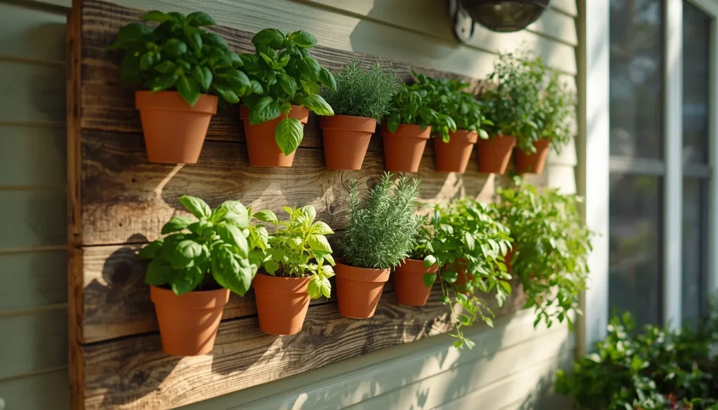 DIY vertical herb garden back porch budget idea
