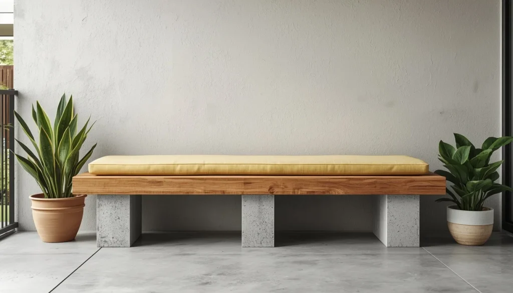 concrete block bench back porch ideas on a budget