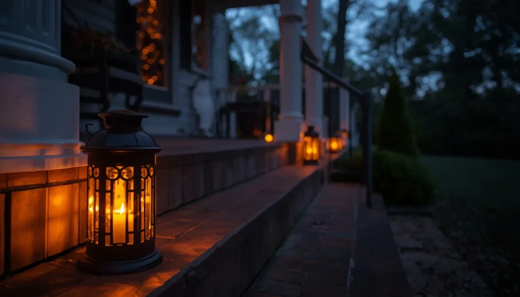 solar lantern pathway back porch ideas on a budget