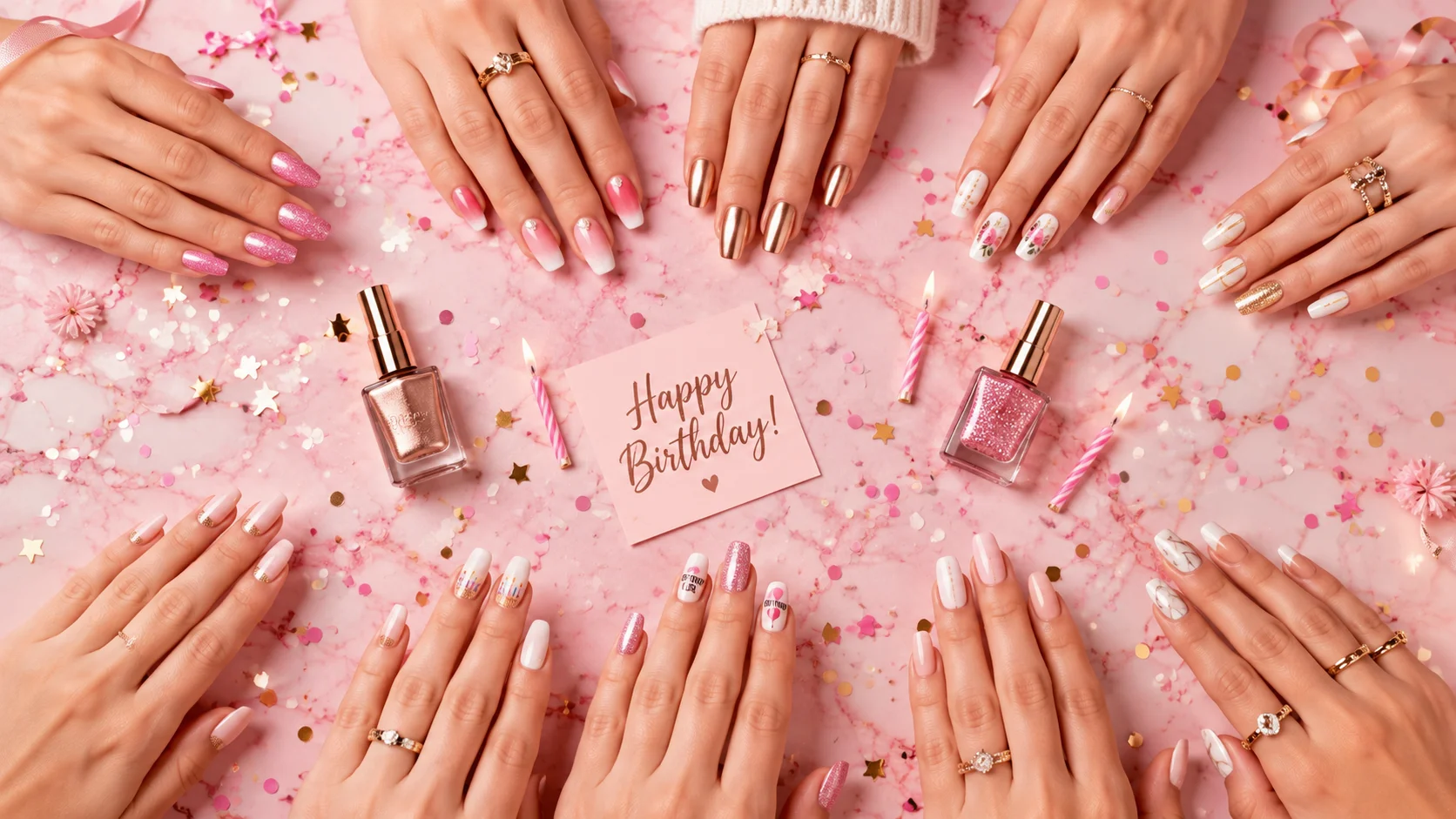 birthday nail ideas 2026 — collage of stunning birthday nail designs