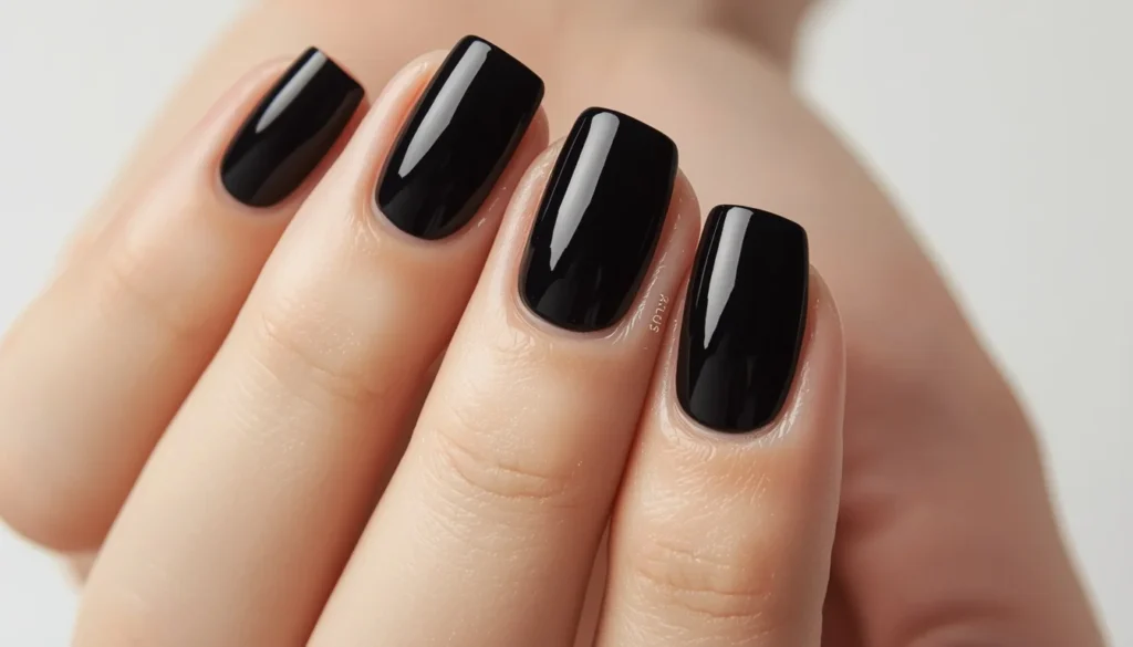 short black nail ideas square shape minimalist chic look 2026