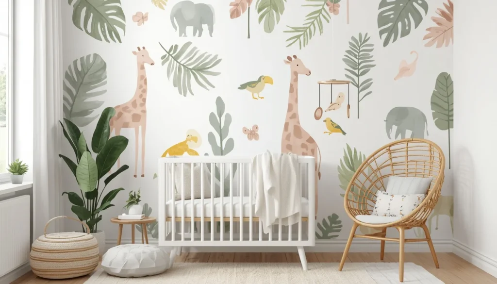 toddler safe pastel jungle children's room paint idea non-toxic gender neutral nursery