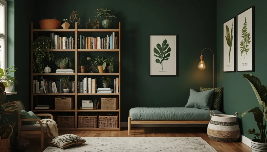 deep forest green adventure room children's bedroom paint idea 2026