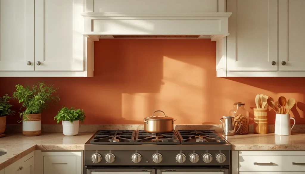 Terracotta feature wall paint — the highest-ROI kitchen decor idea under $40 for 2026