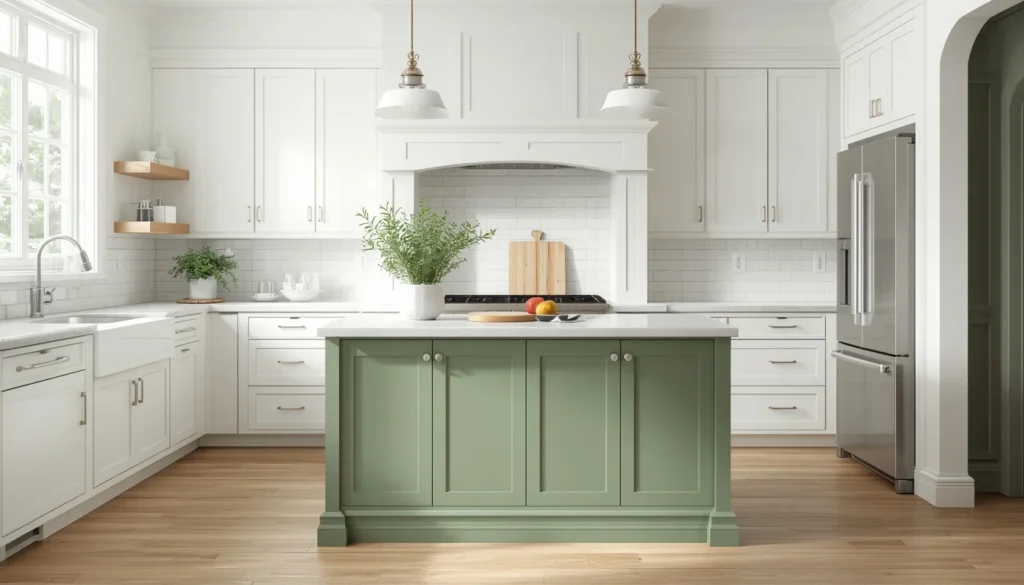 Painting one cabinet sage green — affordable kitchen decor idea under $45 for 2026